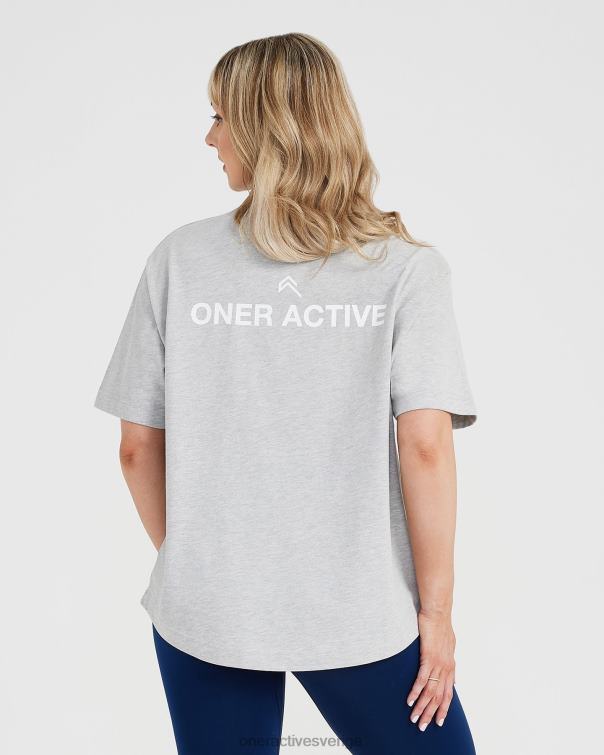 Kläder silver märgel 4B046565 grafisk oversized kortärmad t-shirt Oner Active