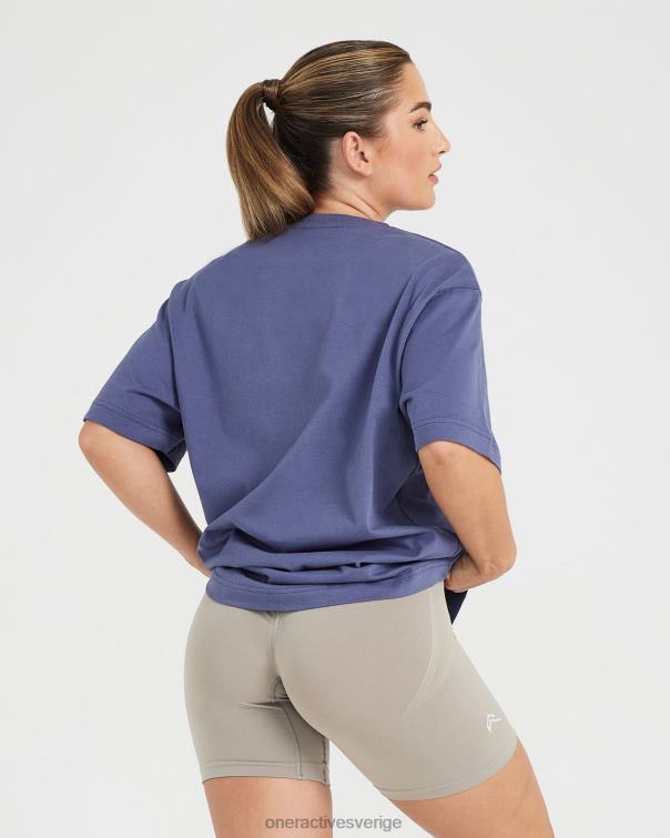 Kläder skifferblå 4B046530 oversized kortärmad klubbt-shirt Oner Active