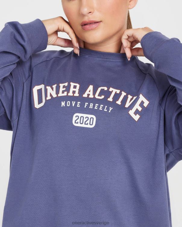 Kläder skifferblå 4B046532 oversized långärmad klubbt-shirt Oner Active