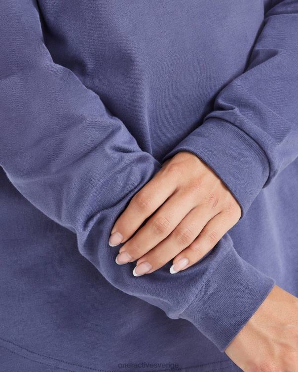 Kläder skifferblå 4B046532 oversized långärmad klubbt-shirt Oner Active