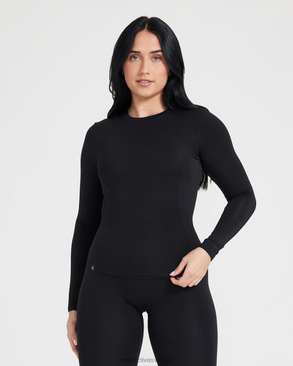 Kläder svart 4B046398 mjuk mjuk långärmad topp Oner Active