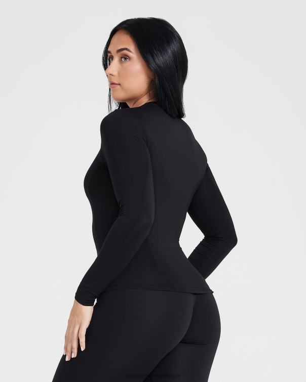 Kläder svart 4B046398 mjuk mjuk långärmad topp Oner Active