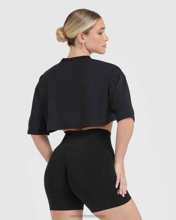 Kläder svart 4B046415 klassisk avslappnad lättvikts t-shirt Oner Active