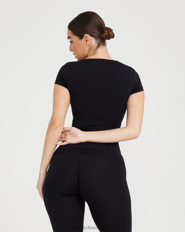 Kläder svart 4B046525 tidlös kortärmad t-shirt Oner Active