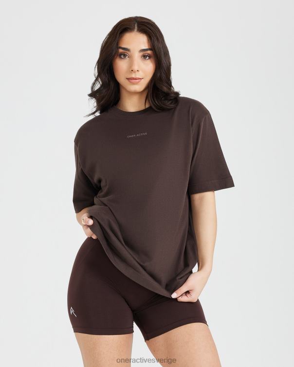 Kläder tvättad 70% kakao 4B046520 klassisk spegelgrafisk oversized t-shirt Oner Active