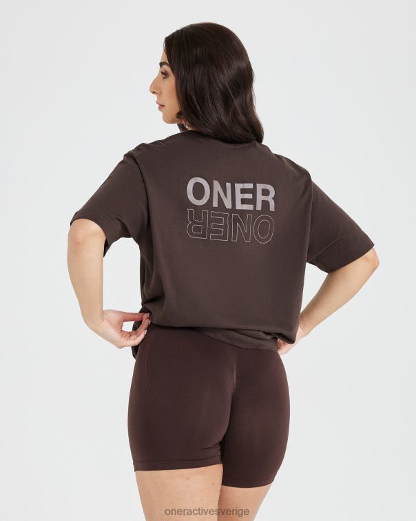 Kläder tvättad 70% kakao 4B046520 klassisk spegelgrafisk oversized t-shirt Oner Active