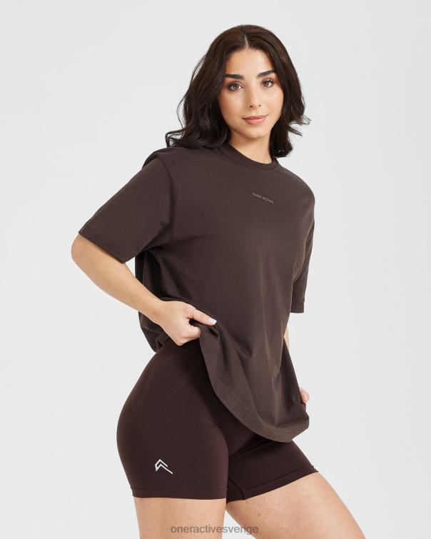 Kläder tvättad 70% kakao 4B046520 klassisk spegelgrafisk oversized t-shirt Oner Active
