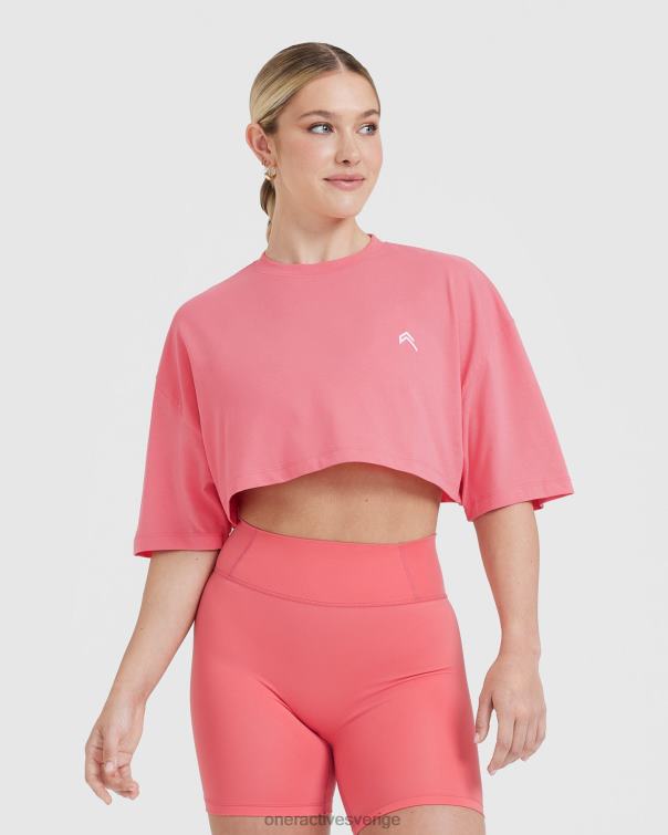 Kläder tvättad förstärka rosa 4B046496 klassisk avslappnad lättvikts t-shirt Oner Active