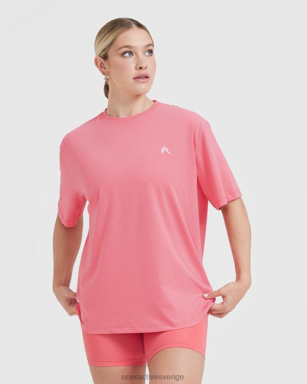 Kläder tvättad förstärka rosa 4B046497 klassisk oversized lätt t-shirt Oner Active
