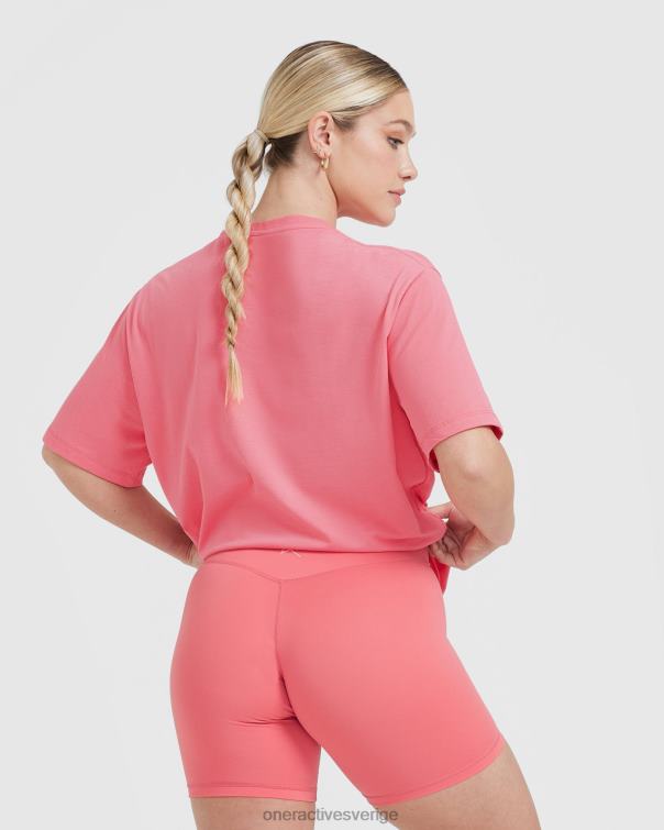Kläder tvättad förstärka rosa 4B046497 klassisk oversized lätt t-shirt Oner Active