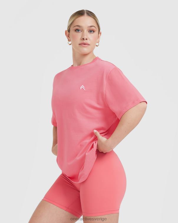 Kläder tvättad förstärka rosa 4B046497 klassisk oversized lätt t-shirt Oner Active