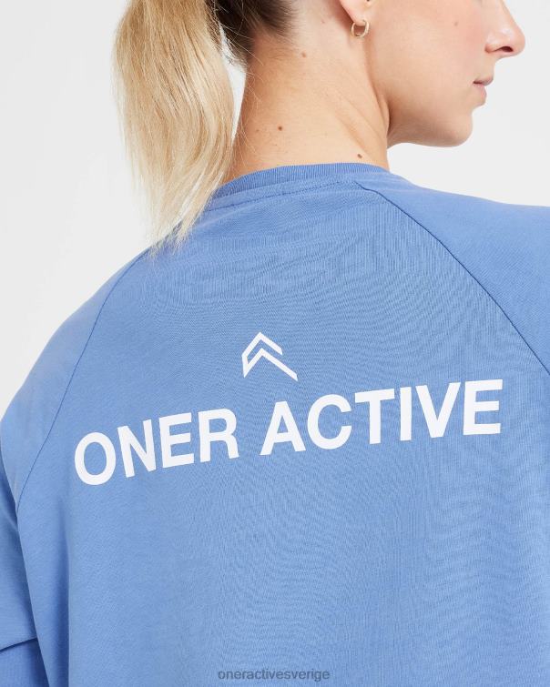 Kläder tvättad ljus denim 4B046548 grafisk oversized långärmad t-shirt Oner Active