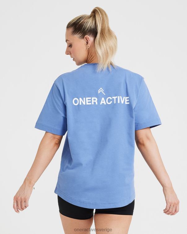 Kläder tvättad ljus denim 4B046550 grafisk oversized kortärmad t-shirt Oner Active