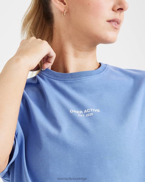 Kläder tvättad ljus denim 4B046550 grafisk oversized kortärmad t-shirt Oner Active