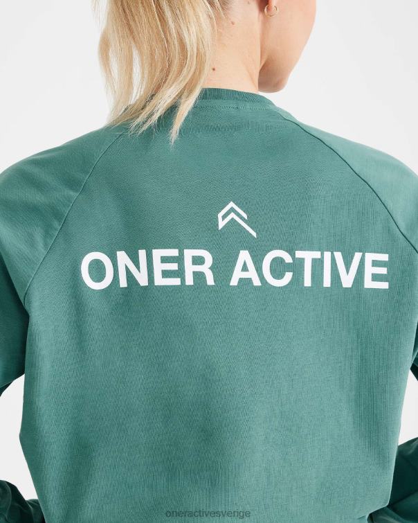Kläder tvättad mineralgrön 4B046549 grafisk oversized långärmad t-shirt Oner Active