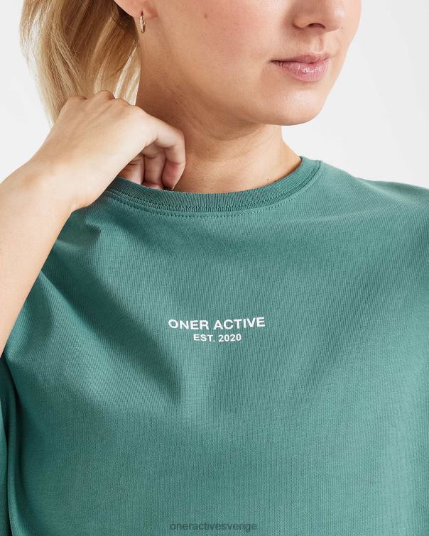 Kläder tvättad mineralgrön 4B046551 grafisk oversized kortärmad t-shirt Oner Active