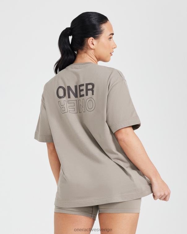 Kläder tvättad minky 4B046519 klassisk spegelgrafisk oversized t-shirt Oner Active
