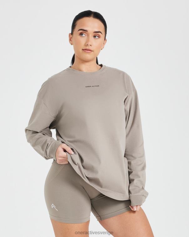 Kläder tvättad minky 4B046522 klassisk spegelgrafisk oversized långärmad topp Oner Active
