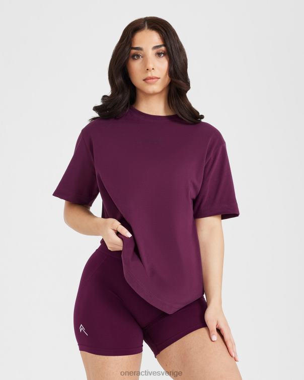 Kläder tvättad mogen fig 4B046518 klassisk spegelgrafisk oversized t-shirt Oner Active