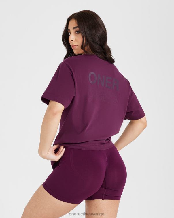 Kläder tvättad mogen fig 4B046518 klassisk spegelgrafisk oversized t-shirt Oner Active