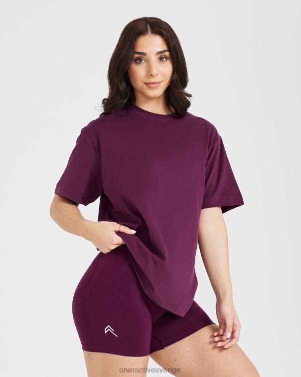 Kläder tvättad mogen fig 4B046518 klassisk spegelgrafisk oversized t-shirt Oner Active
