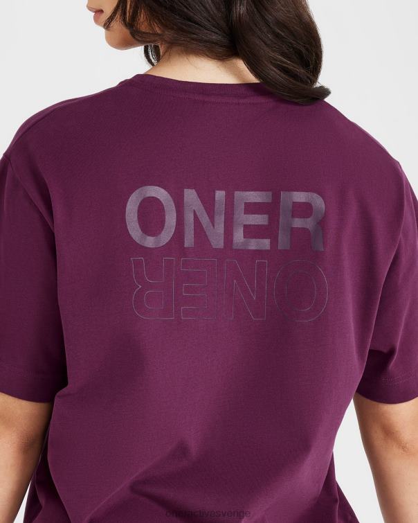 Kläder tvättad mogen fig 4B046518 klassisk spegelgrafisk oversized t-shirt Oner Active