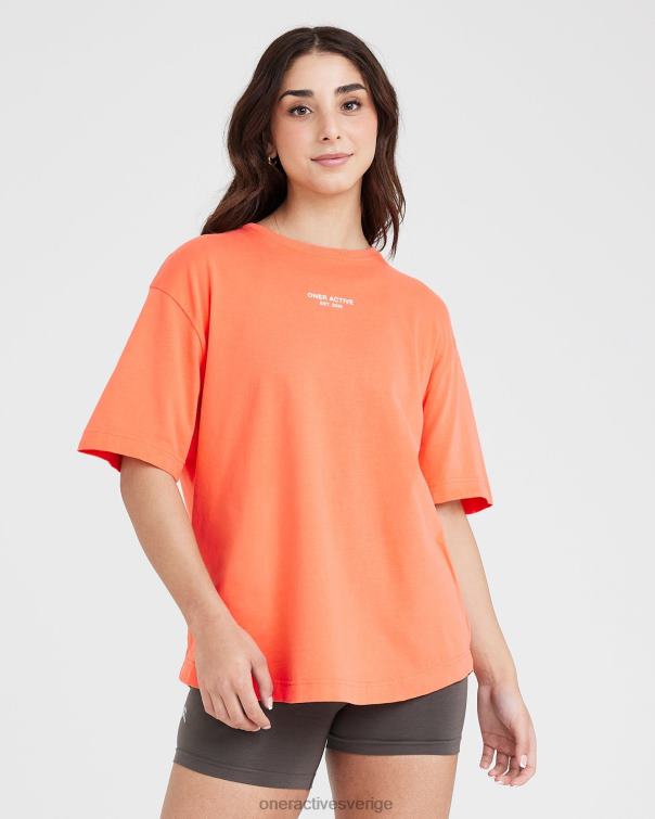 Kläder tvättad persikoblom 4B046542 grafisk oversized kortärmad t-shirt Oner Active