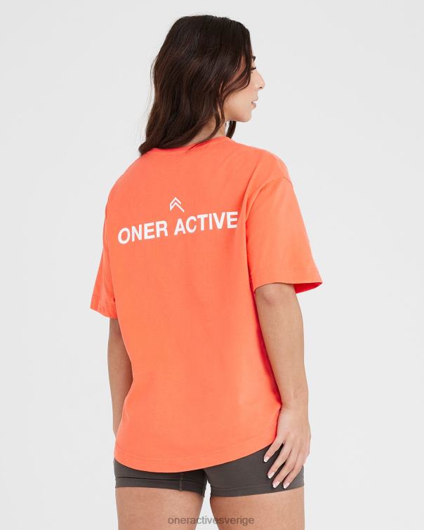 Kläder tvättad persikoblom 4B046542 grafisk oversized kortärmad t-shirt Oner Active