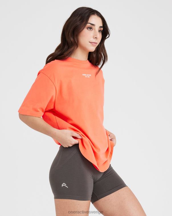 Kläder tvättad persikoblom 4B046542 grafisk oversized kortärmad t-shirt Oner Active