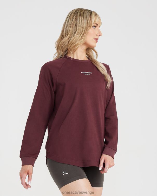 Kläder tvättad rosenträ 4B046558 grafisk oversized långärmad t-shirt Oner Active