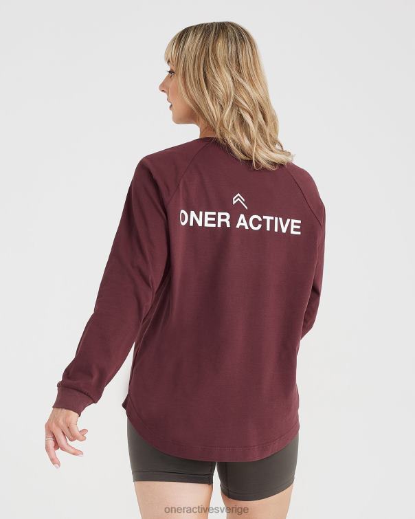 Kläder tvättad rosenträ 4B046558 grafisk oversized långärmad t-shirt Oner Active