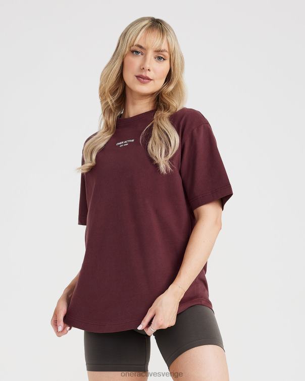 Kläder tvättad rosenträ 4B046563 grafisk oversized kortärmad t-shirt Oner Active
