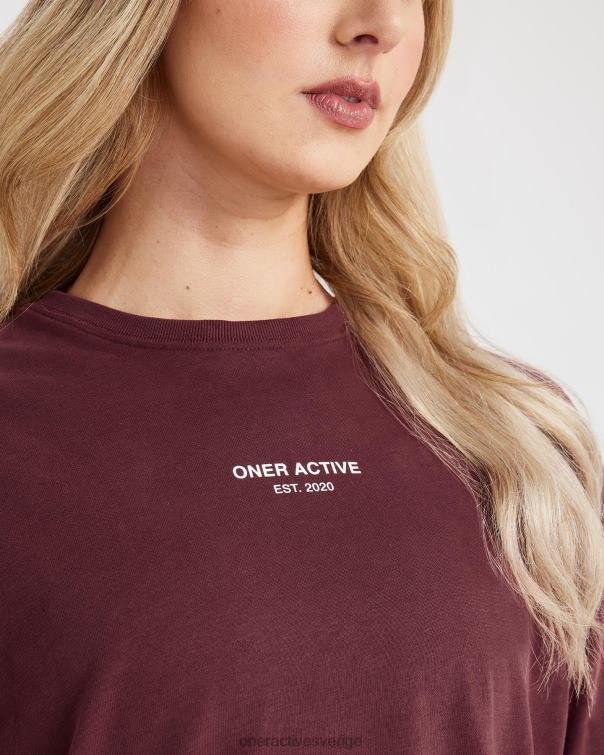 Kläder tvättad rosenträ 4B046563 grafisk oversized kortärmad t-shirt Oner Active