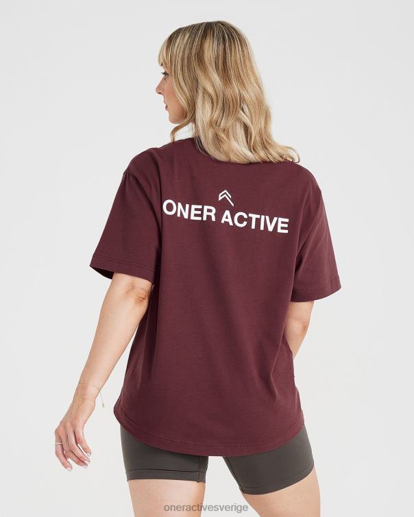Kläder tvättad rosenträ 4B046563 grafisk oversized kortärmad t-shirt Oner Active