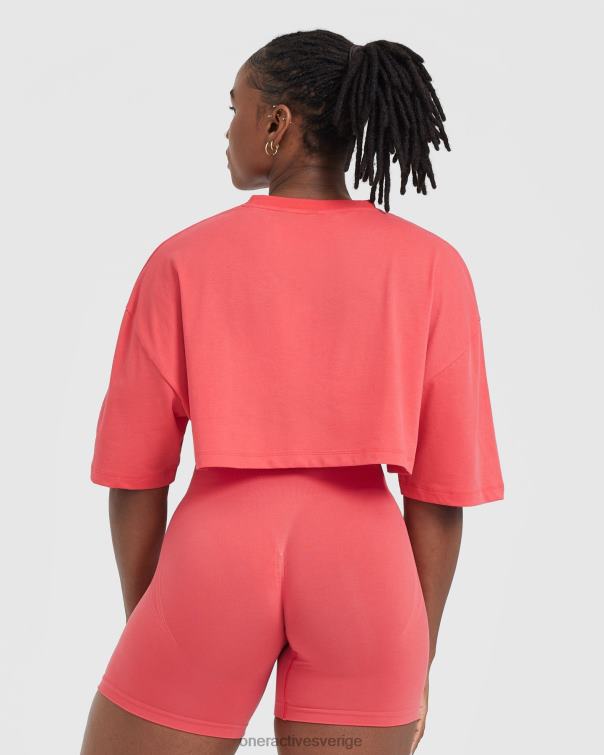 Kläder tvättad sötröd 4B046423 klassisk avslappnad lättvikts t-shirt Oner Active