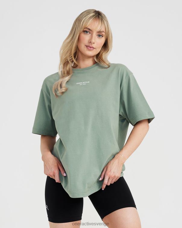 Kläder tvättad salvia 4B046561 grafisk oversized kortärmad t-shirt Oner Active