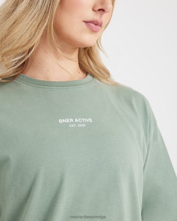 Kläder tvättad salvia 4B046561 grafisk oversized kortärmad t-shirt Oner Active