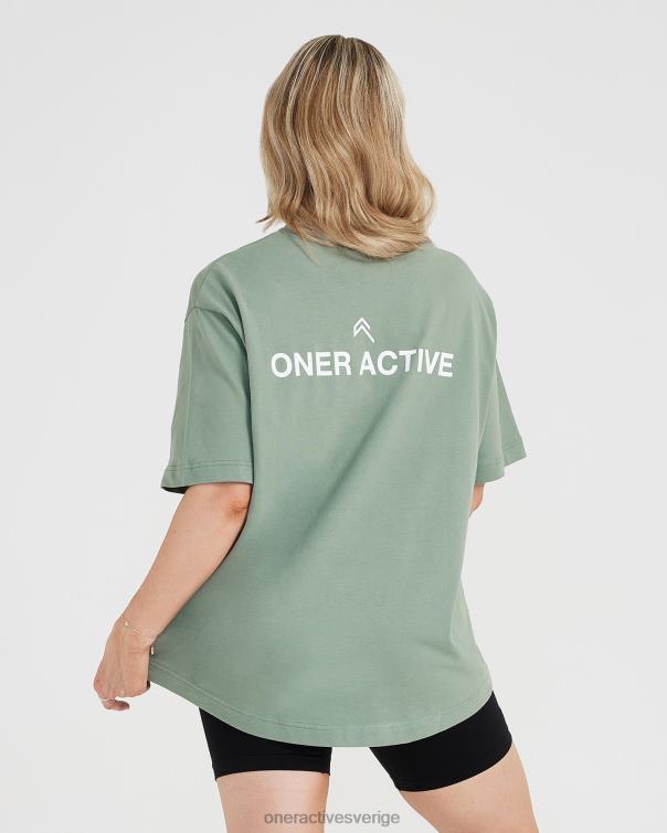 Kläder tvättad salvia 4B046561 grafisk oversized kortärmad t-shirt Oner Active