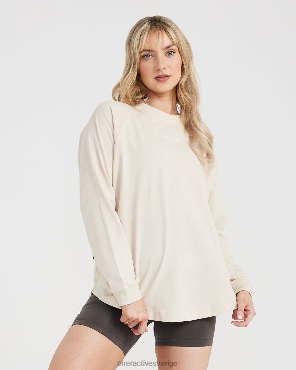 Kläder tvättad sand 4B046559 grafisk oversized långärmad t-shirt Oner Active