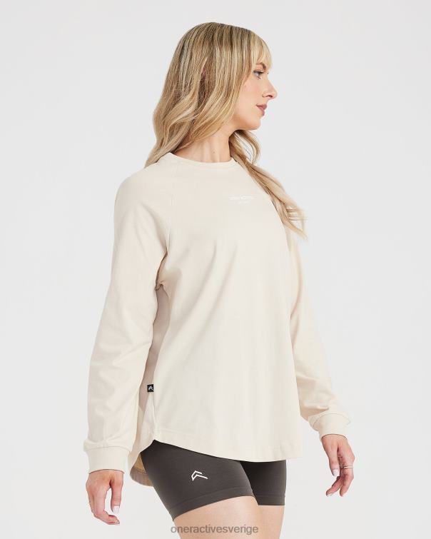 Kläder tvättad sand 4B046559 grafisk oversized långärmad t-shirt Oner Active