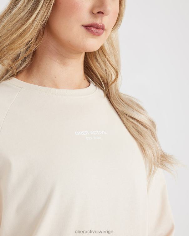 Kläder tvättad sand 4B046559 grafisk oversized långärmad t-shirt Oner Active