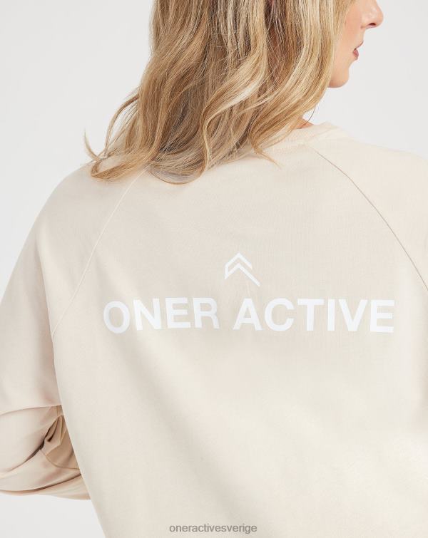 Kläder tvättad sand 4B046559 grafisk oversized långärmad t-shirt Oner Active