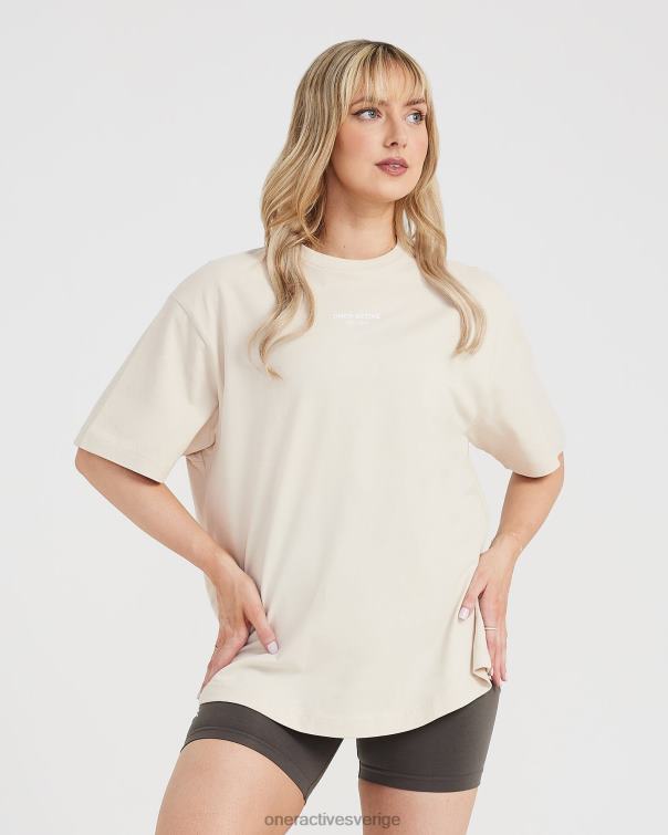 Kläder tvättad sand 4B046564 grafisk oversized kortärmad t-shirt Oner Active