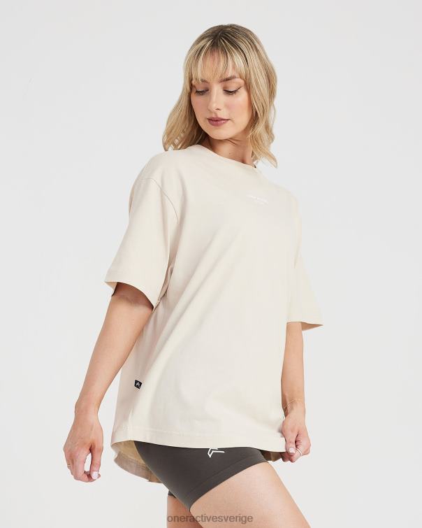 Kläder tvättad sand 4B046564 grafisk oversized kortärmad t-shirt Oner Active