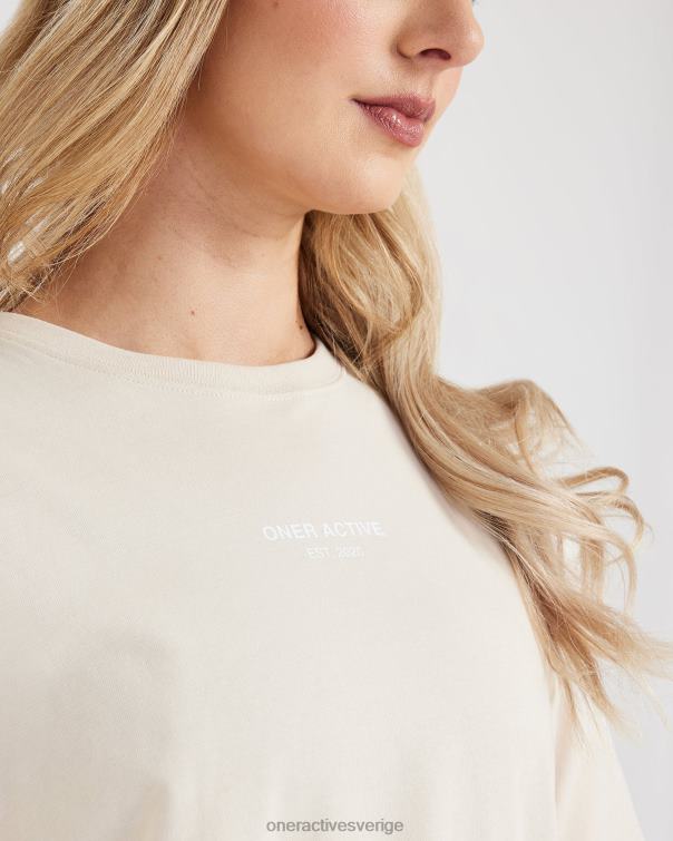 Kläder tvättad sand 4B046564 grafisk oversized kortärmad t-shirt Oner Active