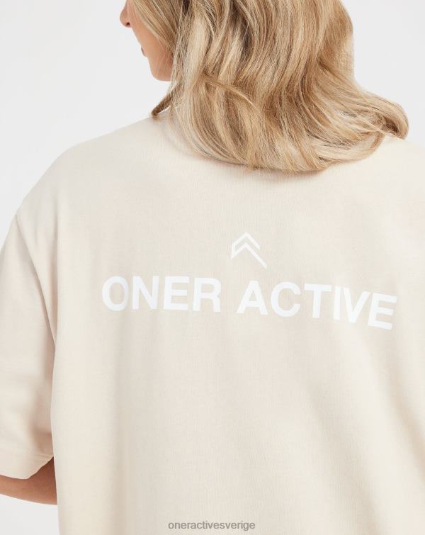Kläder tvättad sand 4B046564 grafisk oversized kortärmad t-shirt Oner Active