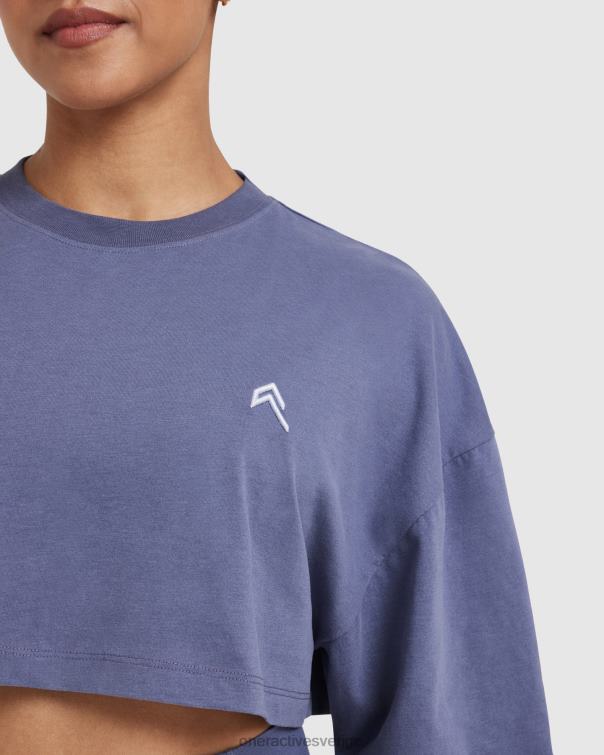 Kläder tvättad skifferblå 4B046466 klassisk avslappnad lättvikts t-shirt Oner Active