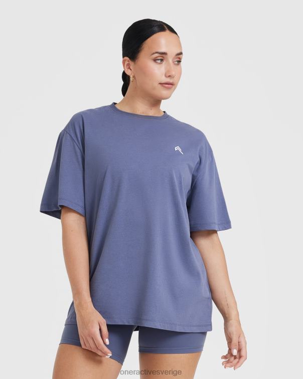 Kläder tvättad skifferblå 4B046498 klassisk oversized lätt t-shirt Oner Active