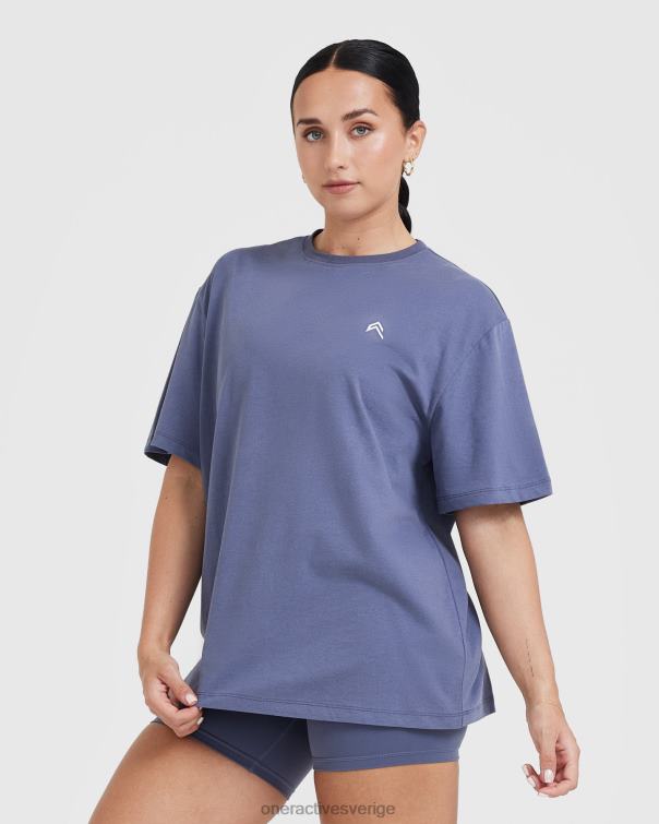 Kläder tvättad skifferblå 4B046498 klassisk oversized lätt t-shirt Oner Active