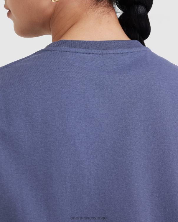 Kläder tvättad skifferblå 4B046498 klassisk oversized lätt t-shirt Oner Active